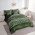 thumbnail image 3 of Castle Fairy Green Leopard Print Twin Bedding Sets,Patchwork Bedding Comforter Set, 3 of 8