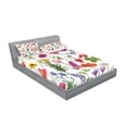 thumbnail image 2 of Flower Fitted Sheet & Pillow Sham Set, Types of Flowers Vivid Colored Roses Tulips Daisies Hydrangeas Lilacs Art Print, Decorative Printed 6 Piece Bedding Decor Set, King, Multicolor, by Ambesonne, 2 of 3
