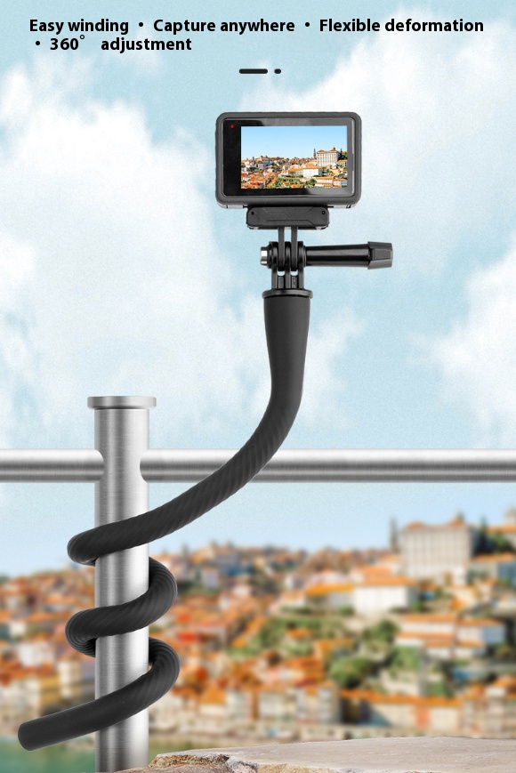 Flexible Action Camera Mount - Bigcan Universal GoPro Tripod with Phone Holder, 360° Bendable Octopus Stand for Travel, Vlogging, Fitness, Baby Stroller, Car, Outdoors