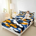 thumbnail image 4 of Manfei Camouflage Hunting Twin Sheet Sets,Camo Army Twin Fitted Sheet,Blue Orange White Flat Sheet For Teens,Ultra Soft Home Decor,3pcs, 4 of 7