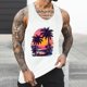 thumbnail image 3 of Camisetas de Tanque de los Hombres Tanque de los Hombres Incolor Gradiente de Impresión Cuello Redondo Correa Delgada Fuga Atrás Regular Casual Deportes Blusas de Tanque, 3 of 5