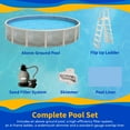 thumbnail image 7 of Blue Wave Trinity 27-ft Round 52-in Deep Steel Wall Above Ground Pool Package with 7-in Top Rail, 7 of 7