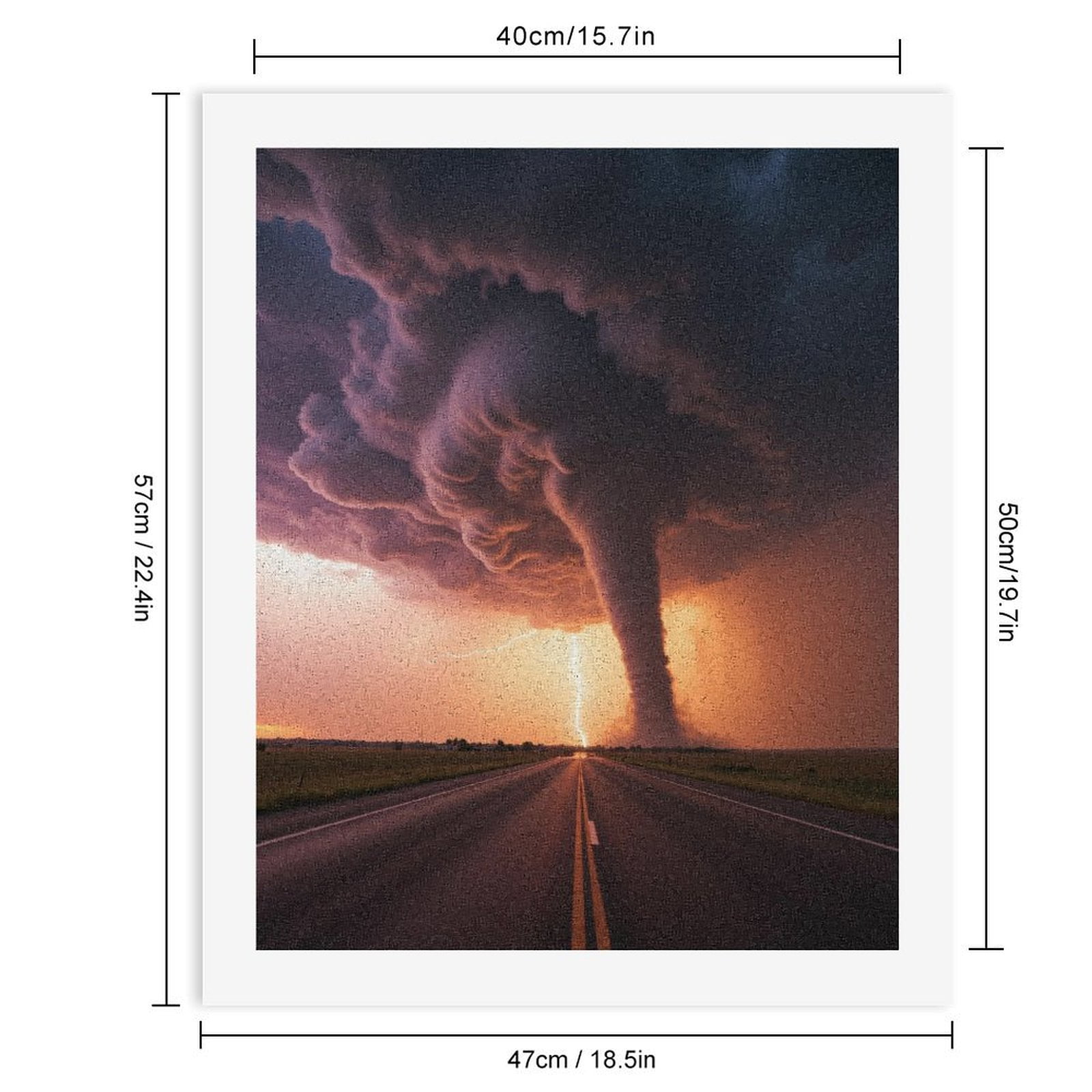 Paint By Numbers Kit for Adults Beginner - DIY Epic Tornado With Lightning Storm Canvas Painting Kits for Adults, Frameless Paint By Number for Adults for Home Wall Decor 16x20 Inch