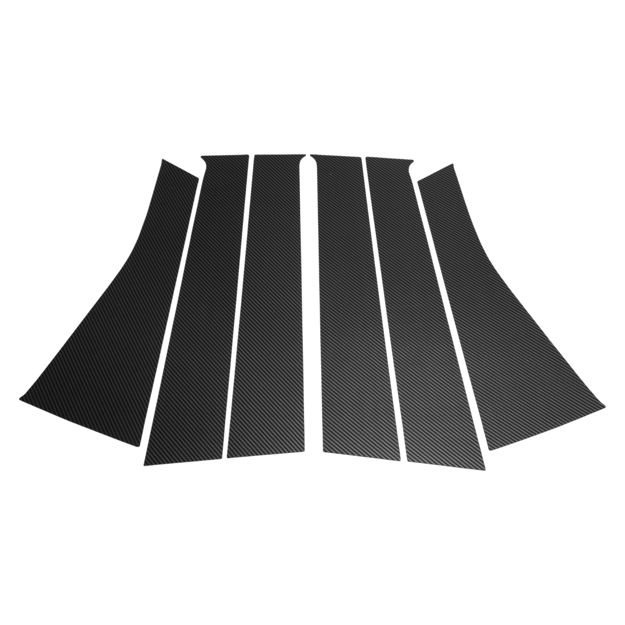 Unique Bargains Door Pillar Window Trim Anti Scratch Sticker Pillar Posts Cover for Nissan Versa Note 2014-2019 Black Carbon Fiber Front Rear Left Right