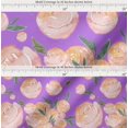thumbnail image 2 of Soimoi Purple Cotton Voile Fabric Leaves & Peach Floral Watercolor Print Fabric by The Yard 42 Inch Wide, 2 of 7