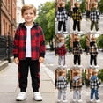 thumbnail image 5 of Enyan Boys Clothes for 3T 4T 5T 6T 7T Kid Toddler Flannel Plaid Hoddie Shirt Top+Pant Set 2 Piece Fall Winter Clothes（Light Yellow,4 Years）, 5 of 7