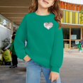 thumbnail image 2 of KAUOD Girls Cotton Crew Neck Sweatshirts Cute Heart Print Ribbed Cuffs Pullover Sweater Teen Kids Long Sleeve Shirt Tops, 2 of 6
