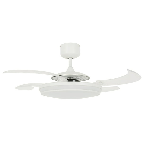 Fanaway Evo1 Retractable 4 Blade Led, Ceiling Fans With Clear Acrylic Blades