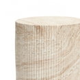 thumbnail image 5 of LuxenHome Travertine-Style Round Ribbed MgO Side Table, 5 of 7