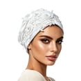 thumbnail image 2 of ISUHAZBO Head Wraps For Women Adjustable Satin Bonnet For Sleeping Double Layer Wrap Reduce Friction Frizz Natural Curly Turban Headwraps One Size, 2 of 4