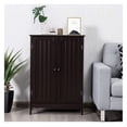 thumbnail image 2 of Bathroom Floor Cabinet with Doors, Wooden Storage Organizer for Living Room & Entryway - 23.5" x 14" x 34" (Brown), 2 of 4