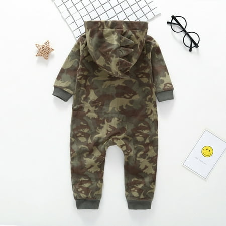 

EHTMSAK Infant Baby Toddler Camouflage Hooded Jumpsuit for Girl Boy Long Sleeve Romper Camouflage 6M-24M 18M