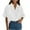 White, variant on Uaswgudfs Women's Crossover Lapel Blouse: Relaxed Fit Lightweight Drape Top with Summer-Friendly Casual Styling & Soft Fabric Black L