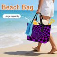 thumbnail image 3 of Purple Black Checkered Beach Bag for Women, Large Breathable Mesh Beach Tote Bag, Modern Abstract Art Sandproof Lightweight Travel Bags for Vacation Picnic Swimming Pool 15.7"x15.7"x9.1", 3 of 9