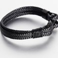 thumbnail image 5 of Pulsera de ancla para hombre hecha de cuero genuino trenzado de alta calidad., 5 of 5