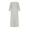 thumbnail image 5 of Summer Dress Saving! Women's Casual Plus Size Round Neck Loose Short Sleeve Solid Mid-Calf Dress Long Dress Gray XXL, 5 of 5