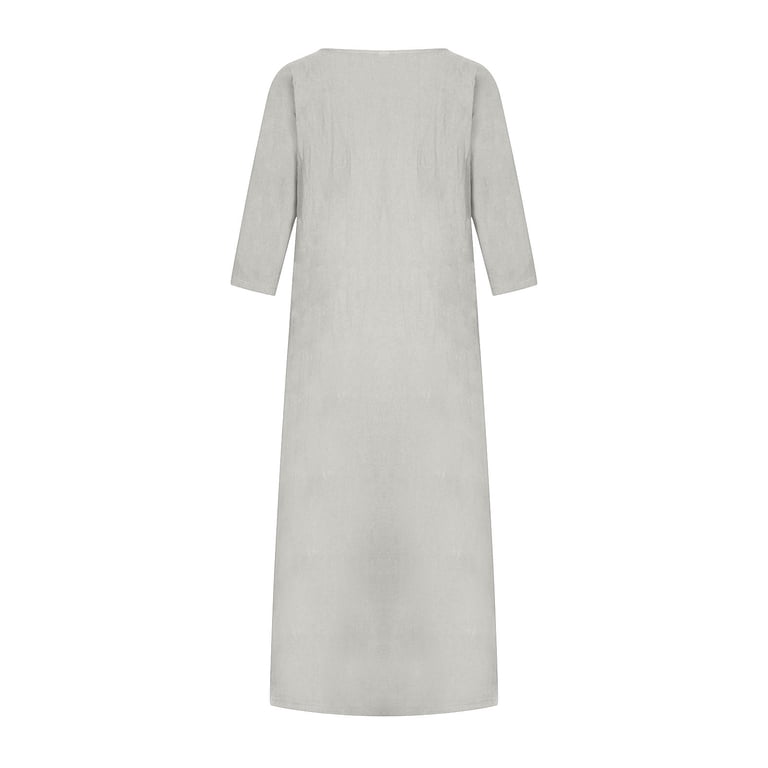 maxi dress summer autumn linen Shop FWSS Esplanade Linen Maxi Dress Natural Linen – Fall Winter Spring  Summer main image 1