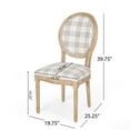 thumbnail image 3 of Noble House Dason Fabric and Wood 5 Piece Dining Set, Gray Plaid and Natural, 3 of 13