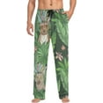 thumbnail image 4 of Men's Pajama Pants with Pockets Sleepwear Lounge Pants Stretch Casual Cute Meowing Cat Dog Tropical, 4 of 7