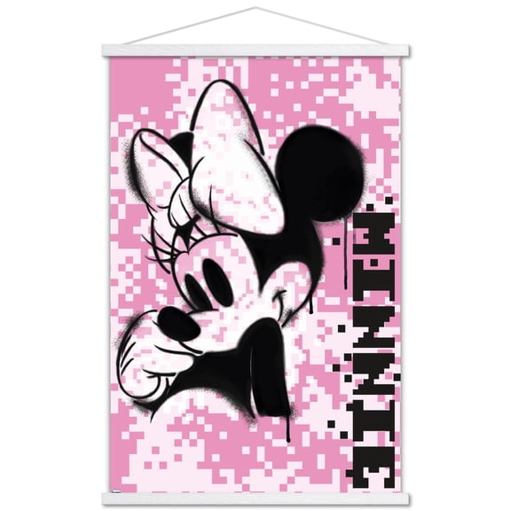 Disney Minnie Mouse - Pink Pixels Wall Poster with Magnetic Frame, 22.375" x 34"