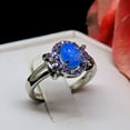 thumbnail image 4 of Cheyna Statement Ring Blue Fire Opal Purple CZ Ginger Lyne Collection, 4 of 5