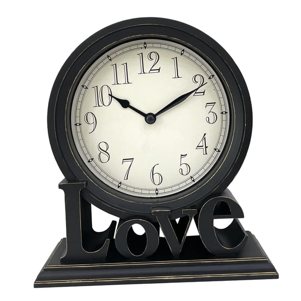 Reloj de escritorio, analógico, silencioso, estilo europeo, clásico, decorativo, retro, para mesa, sala de estar, decoración de cocina y escritorio. Estilo A