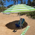 thumbnail image 2 of Deluxe 8 ft Lime and White Stripe Patio & Beach Umbrella with Travel Bag, 2 of 10
