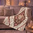 thumbnail image 6 of Western Gothic Motif Roses Romantic Baroque Design, Festive Holiday Scene, Warm Flannel Blanket for Living Room and Family Room, Art Lovers Christmas Gift, Festive Home Decor, 6 of 9