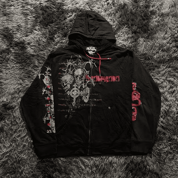 Affliction-sudaderas con cremallera para hombre y mujer, abrigos de manga larga con estampado de moda, estilo Hip Hop callejero, sudadera informal holgada con capucha