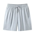 thumbnail image 2 of VBVC Women's and Women's Plus Ice Silk Athletic Shorts , Lightweight Running Shorts For Women , Ladies' Drawstring Summer Shorts with Zipper Pockets,Light Blue,M-5XL, 2 of 5