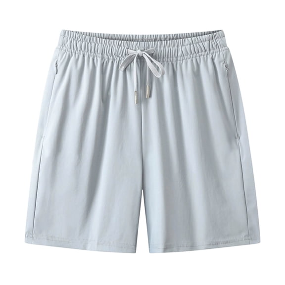 Aimik Women's Solid Plus Size Ice Silk Shorts Elastic Waist Comfort Shorts with Drawstring Pockets Summer Loose Fit Relaxed Bottoms
