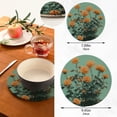 thumbnail image 3 of Wobogo Orange Roses Trivets Potholders Set of 2 Cotton Woven Round Hot Plate Mats for Hot Dishes Bowls Teapots, 3 of 7