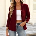 thumbnail image 3 of Ziynglg Shirts for Women Collared 3/4 Length Sleeve Tops Button Down Open Front Dressy Tops Summer Work Office Tops, 3 of 6