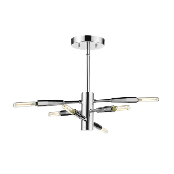 Z-Lite 737Sf6 Ascension 6 Light 13" Wide Semi-Flush Ceiling Fixture - Chrome