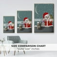 thumbnail image 4 of Christmas Santa Owl - Framed Gallery Wrapped Holiday Canvas - 17 x 25 - Gold Frame, 4 of 8