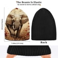 thumbnail image 4 of BZSMCE Winter Beanie Hats Warm Cozy Cap Graceful Elephant in Bloom Pattern, 4 of 7
