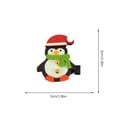 thumbnail image 4 of Injueey Clip de pelo de Navidad Clips laterales de acero inoxidable Pajarita de colores Pasador de árbol de Navidad Bayas rojas Copo de nieve Kits de decoración para fiestas Pingüino, 4 of 6