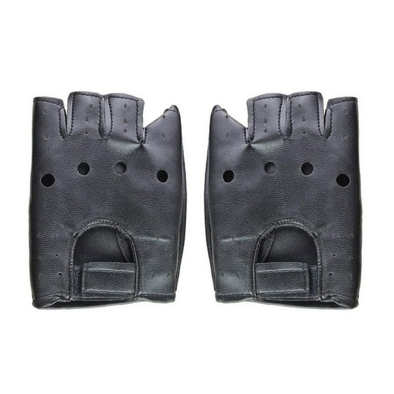 Men's Street Dance Gloves - Stylish Half-Finger PU Leather for Club Performances & Parties