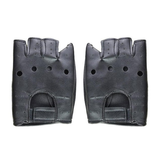 Daily Mix Store Gants de Moto en Cuir Noir, Gants Gothiques Sans Doigts Hommes Femmes, Mitaines de Danse Sans Doigts Steampunk Rétro Punk Gant de Motard