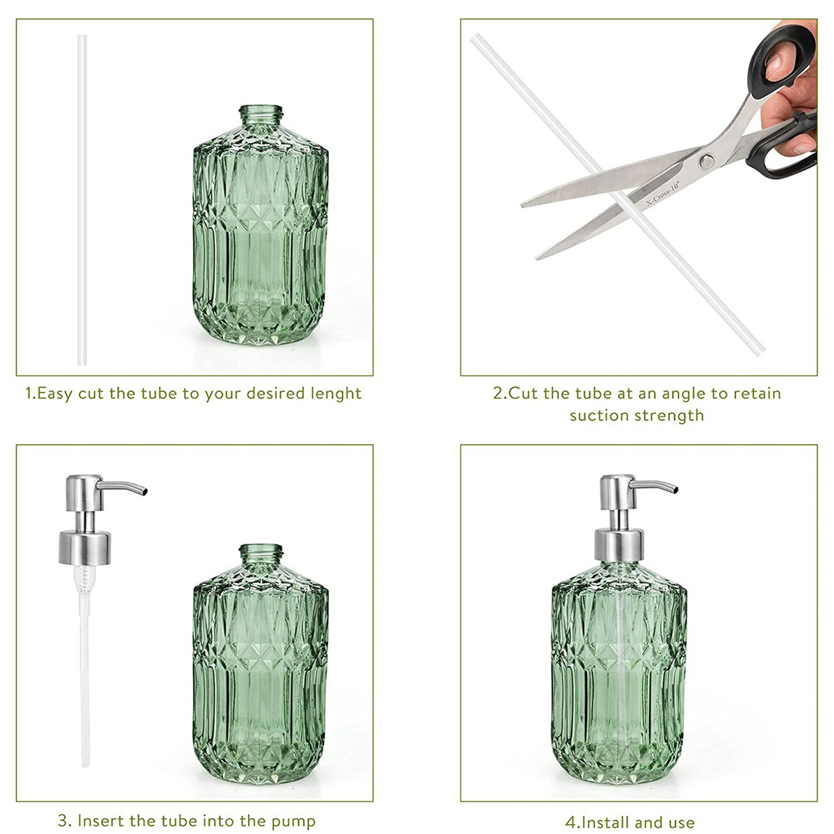 12Pcs Soap Dispenser Pump Replacement Stainless Steel Lotion Dispenser Pump for Regular 28/400 Neck Bottles for Bathroom
