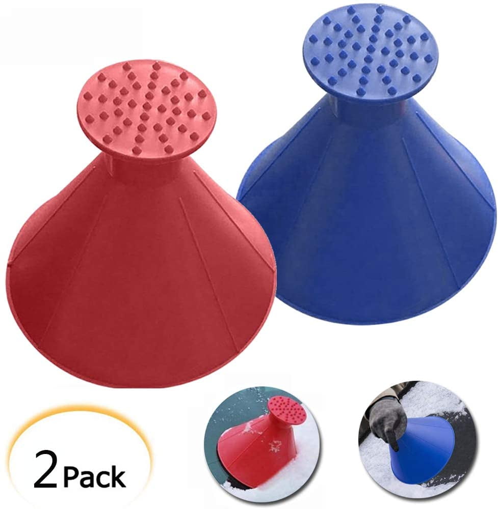 For Car Windshield Scraper Tool Cone Shaped Snow Cleaner Tools ABS Plastic Blue 