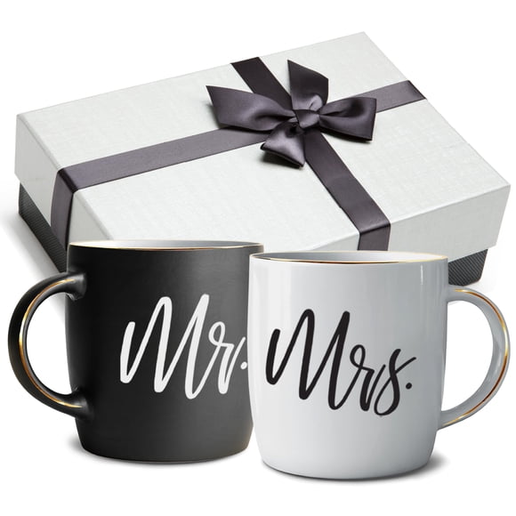 Triple Gifffted Tasses à Café Mr and Mrs Idées Cadeaux pour Couples pour Noël Mariage Anniversaire Engagement