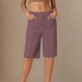 thumbnail image 2 of Shorts for Women Athletic Shorts Running Gym Vacation Outfits Summer Travel Women's Comfortable Casual Straight High Elastic Twill Five Eighths Leggings, 2 of 5
