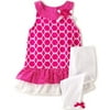 Kids Headquarters Little Girls' 2-Piece Printed Ruffle Tunic Size 6X