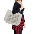thumbnail image 2 of Ethnic Shopping Bag, Hand Drawn Style Herbs Leaves in Style with Dots, Eco-Friendly Reusable Bag for Groceries Beach and More, 15.5" X 14.5", Cream, by Ambesonne, 2 of 2