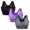 Black+Purple+Gray, variant on 3 Pack Women's Zip Front Sports Bra Wireless Padded Push Up Wirefree Yoga Bras Racerback Workout Gym Bra Top