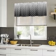 thumbnail image 5 of Moroccan Black Valances for Windows, Decorative Rod Pocket Window Valance Curtains, Geometric Abstract Gradient Plaid Short Curtain Drapes for Kitchen/Bathroom/Living Room, 2 Panels, 42" W x 12" L, 5 of 8