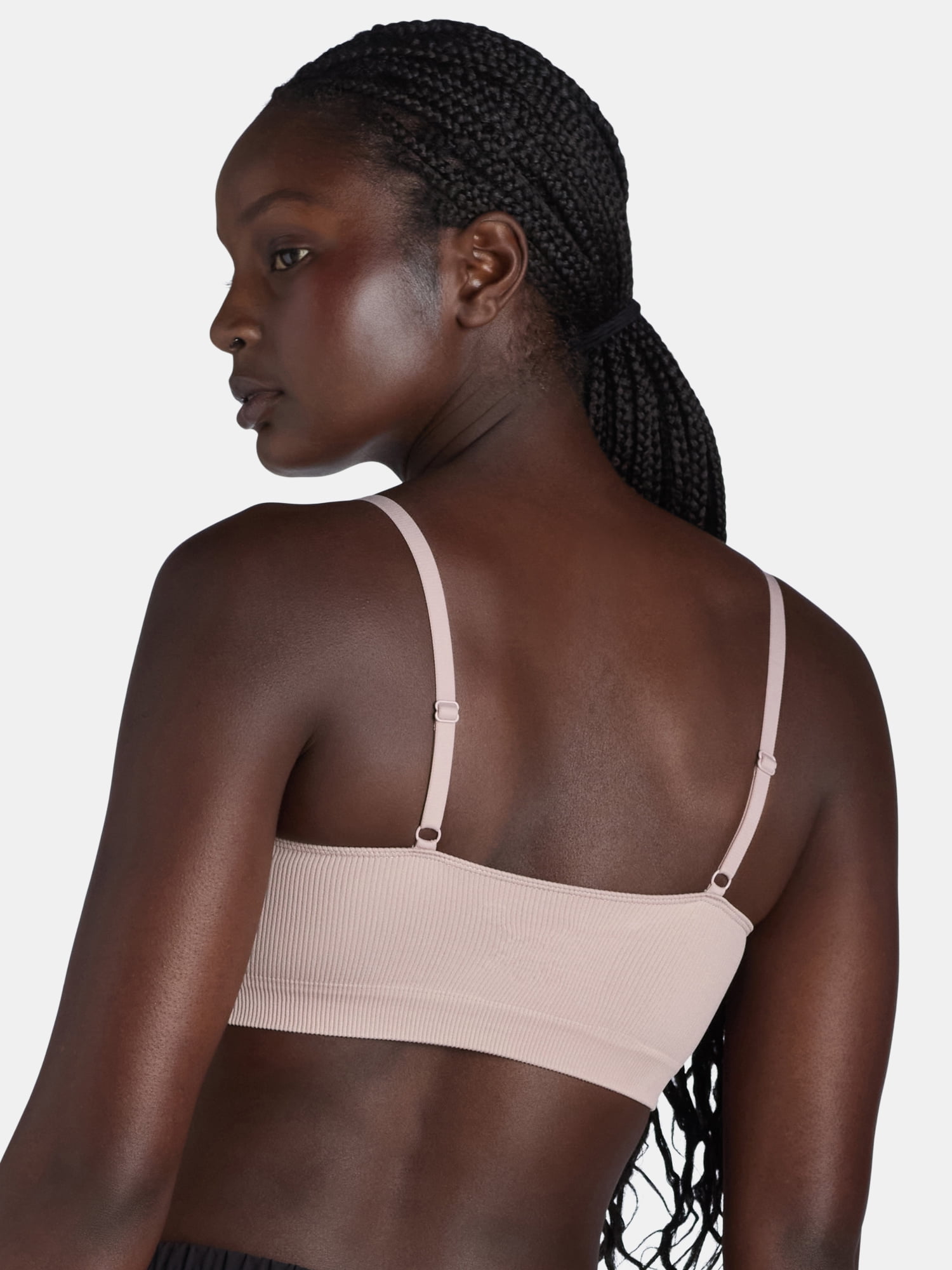 No Boundaries Women's Seamless Ribbed Cami Bralette, Sizes XS-XXXL