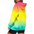 thumbnail image 3 of Hoodies for Women Block Color Hooded Top Oversized Long Sleeve Sweatshirt with Pockets Fall Winter Pullover Shirt (Multicolor M), 3 of 5