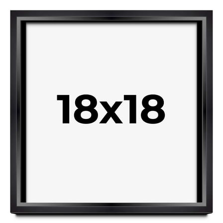 18x18 Shadow Box Frame Black | 1.25 inches Deep Real Wood Contemporary Shadowbox Display Frame | UV